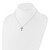 SS RH-plated Red CZ January Birthstone Cross w/2in ext Necklace