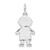 SS Rh-plt D/C Engraveable Boy Polished Front/Satin Back Disc Charm