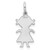 SS Rh-plt D/C Engraveable Girl Polished Front/Satin Back Disc Charm