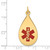 14k 28x16mm Teardrop Red Enameled Medical Jewelry Pendant