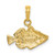14K 2-D  Engraved Striped Fish Charm
