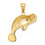 14K 2-D /Polished Swimming Manatee Charm