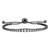 Sterling Shimmer Sterling Silver Black Rhodium-plated 67 Stone Graduated CZ Adjustable 5 inch up to 9 inch Bracelet
