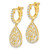 Sterling Shimmer Sterling Silver Gold-tone Flash Gold-plated 126 Stone CZ Teardrop Dangle Hinged Hoop Earrings