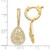 Sterling Shimmer Sterling Silver Gold-tone Flash Gold-plated 126 Stone CZ Teardrop Dangle Hinged Hoop Earrings