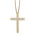 Sterling Shimmer Sterling Silver Gold-tone Flash Gold-plated 2.3mm CZ 21 Stone Cross 16 inch with 2 inch Extension Necklace