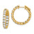 Sterling Shimmer Sterling Silver Gold-tone Flash Gold-plated 3mm CZ 30 Stone In and Out Hinged Hoop Earrings
