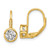 Sterling Shimmer Sterling Silver Gold-tone Flash-gold Plated 5.5mm CZ 2 Stone Leverback Earrings