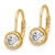 Sterling Shimmer Sterling Silver Gold-tone Flash-gold Plated 5.5mm CZ 2 Stone Leverback Earrings