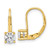 Sterling Shimmer Sterling Silver Gold-tone Flash-gold Plated 5mm CZ 2 Stone Leverback Earrings