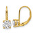 Sterling Shimmer Sterling Silver Gold-tone Flash-gold Plated 6mm CZ 2 Stone Leverback Earrings