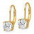 Sterling Shimmer Sterling Silver Gold-tone Flash-gold Plated 6mm CZ 2 Stone Leverback Earrings