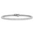 Sterling Shimmer Sterling Silver Rhodium Plated 2.3mm CZ 80 Stone 8 inch Bracelet