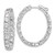 Sterling Shimmer Sterling Silver Rhodium-plated  4.25mm CZ 32 Stone Oval In and Out Hinged Hoop Earrings