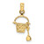 14K 2-D Aqua Enameled Beach Bucket w/Moveable Shovel Charm