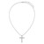Sterling Shimmer Sterling Silver Rhodium-plated 2.3mm CZ 21 Stone Cross 16 inch with 2 inch Extension Necklace