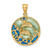 14K 2-D Dolphins w/Blue Enameled Charm