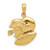 14K 2-D Double Football Helmets and Ball Charm