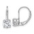 Sterling Shimmer Sterling Silver Rhodium-plated 6mm CZ 2 Stone Leverback Earrings