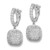 Sterling Shimmer Sterling Silver Rhodium-plated 88 Stone CZ Pav‚ Square Dangle Hinged Hoop Earrings