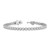 Sterling Shimmer Sterling Silver Rhodium-plated Bezel Set 2.5mm CZ 45 Stone 7 inch Bracelet