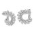Sterling Shimmer Sterling Silver Rhodium-plated CZ 104 Stone Leaf Design Hinged Post Earrings