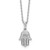 Sterling Shimmer Sterling Silver Rhodium-plated CZ 28 Stone 16 inch with 2 inch extension Chamseh/Hamsa Necklace
