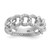 Sterling Shimmer Sterling Silver Rhodium-plated CZ 30 Stone Size 6 Link Circles Ring