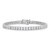 Sterling Shimmer Sterling Silver Rhodium-plated Square 3mm x 3mm CZ 53 Stone 7 inch Bracelet
