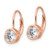 Sterling Shimmer Sterling Silver Rose-tone Flash Rose-gold Plated 5.5mm CZ Leverback Earrings