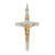 Sterling Silver & Gold-plated Polished and Textured INRI Crucifix Pendant