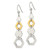 Sterling Silver & Gold-tone Polished Hexagon Dangle Earrings