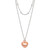 Sterling Silver & Rose-tone Beaded Heart Adjustable Necklace