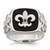 Sterling Silver .03Ruby/Black Agate Fleur de Lis Ring - QR-146F9A51-7347