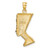 14K 2-D Polished / Textured Nefertiti Profile Charm