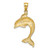 14K 2-D Polished Dolphin Jumping Charm - K7-916D69D7-1597