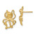 14K 2-D Polished Octopus Post Earrings