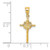 14K 2-D Starburst Crucifix Charm