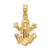 14K 2-D Textured Top View Frog Charm