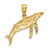 14K 2-D Textured Whale Charm - K7-0812C234-5271