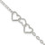 Sterling Silver 10inch Solid Polished Fancy Heart Link Anklet