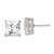 Sterling Silver 10mm Square CZ Basket Set Stud Earrings