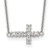Sterling Silver 18in CZ Sideways Cross Necklace