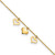 14k 3 Heart Dangles 10 inch Anklet Plus 1 inch Extender
