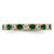 14k 3/4 carat Lab Grown Diamond VS/SI+ G+ and Lab Created Emerald Size 6 Eternity Band