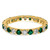 14k 3/4 carat Lab Grown Diamond VS/SI+ G+ and Lab Created Emerald Size 6.5 Eternity Band