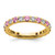 14k 3/4 carat Lab Grown Diamond VS/SI+ G+ and Lab Created Pink Sapphire Size 7 Eternity Band