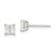 Sterling Silver 4mm Square Cross-cut CZ Basket Set Stud Earrings
