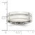 Sterling Silver 6mm Polished Flat Grooved Center Fancy Band Size 10