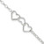 Sterling Silver 8 in Plus 1in Ext Interlocking Hearts Rolo Chain Anklet